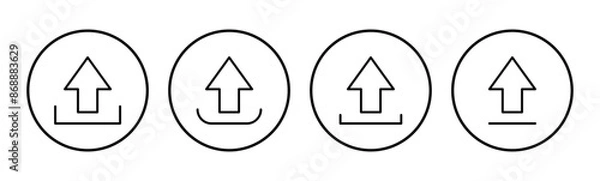 Obraz Upload icon set. load data symbol