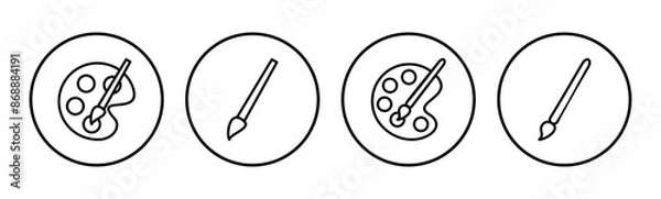 Obraz Paint icon set. paint brush icon vector. paint roller icon vector