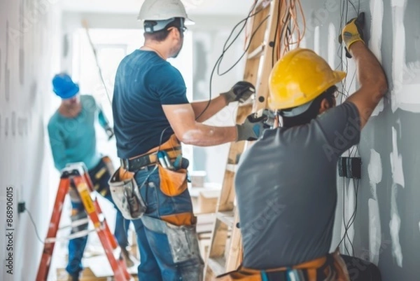 Obraz Construction Workers in a Room