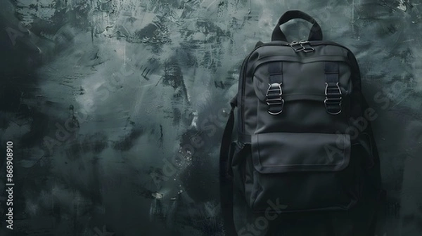 Obraz 無地の黒のバックパック