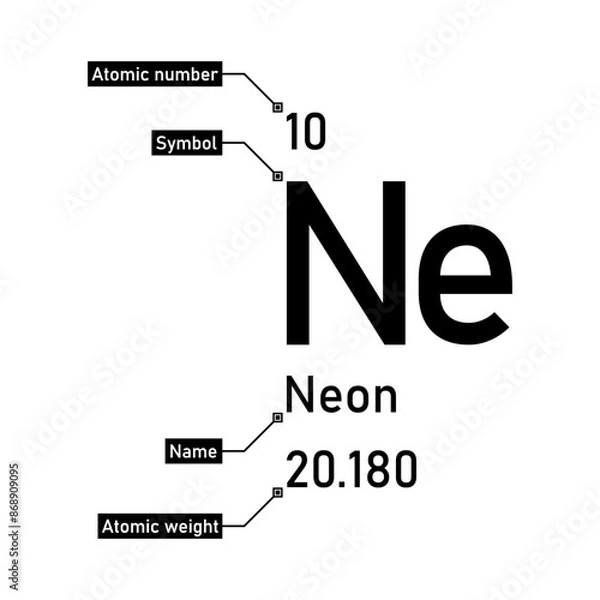 Fototapeta Neon chemical element with callout titles
