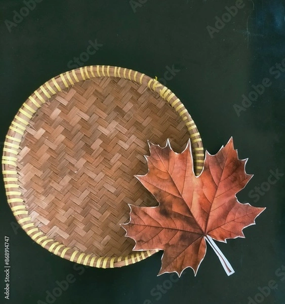Fototapeta Maple leaves on the table