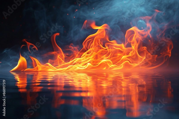 Fototapeta Flame on a black background