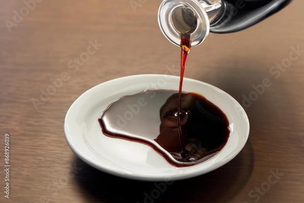 Obraz 小皿にそそぐ醤油