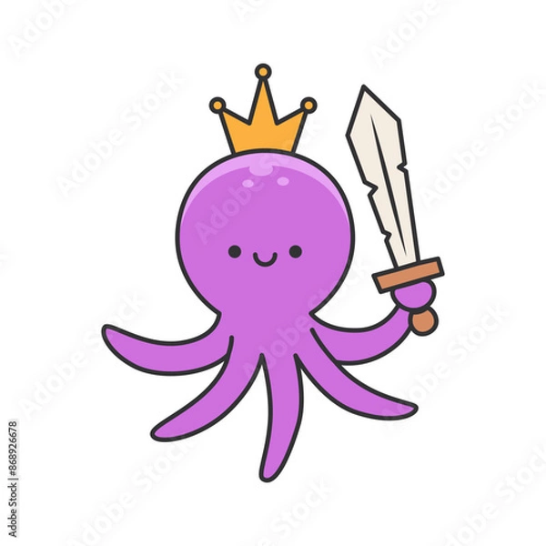 Fototapeta Cute octopus cartoon illustration