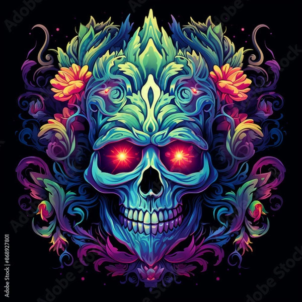 Fototapeta Skull Kaleidoscopic patterns