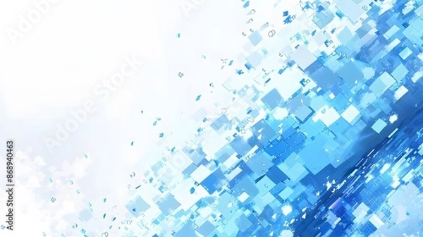 Fototapeta blue pixel on white background