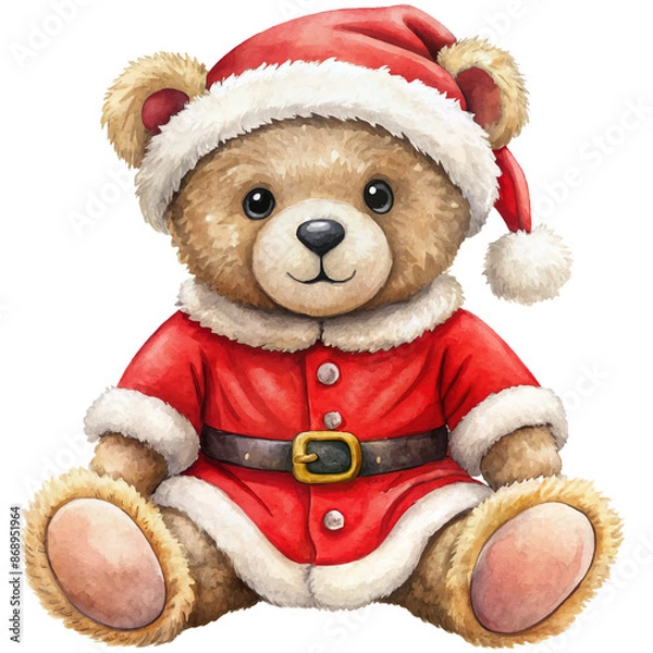 Obraz teddy bear in Christmas, generative AI
