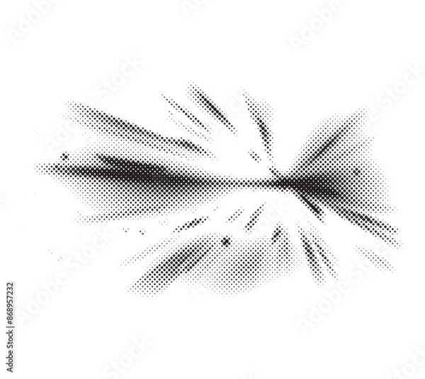 Fototapeta Halftone star burst effect background. Halftone light effect. glowing light burst. abstract grunge halftone dots background.