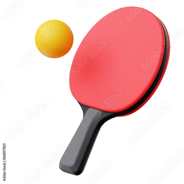 Obraz 3d table tennis racket and ball
