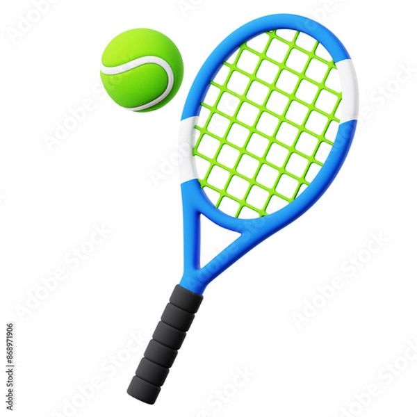 Obraz 3d tennis racket and ball