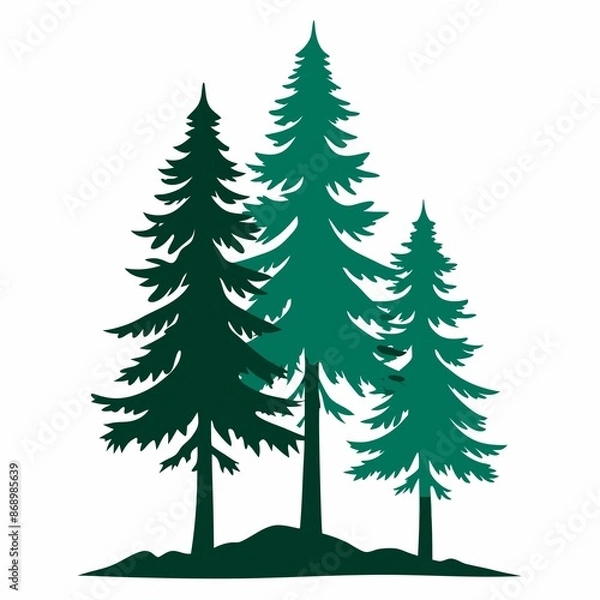 Obraz pine trees vector illustration
