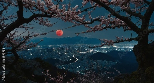 Obraz Blutmond über Japan