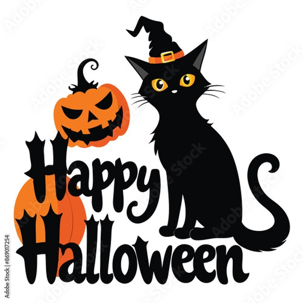 Obraz Cute Halloween Cat Sublimation Clipart