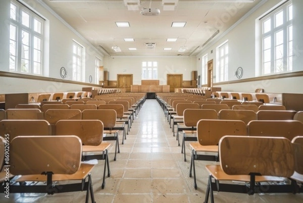 Fototapeta An empty university classroom