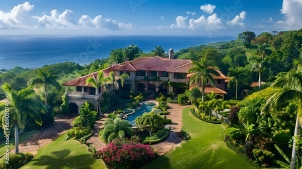 Obraz Landscaped with a luxurious tropical estate image