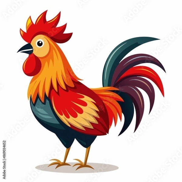 Obraz rooster isolated on white background