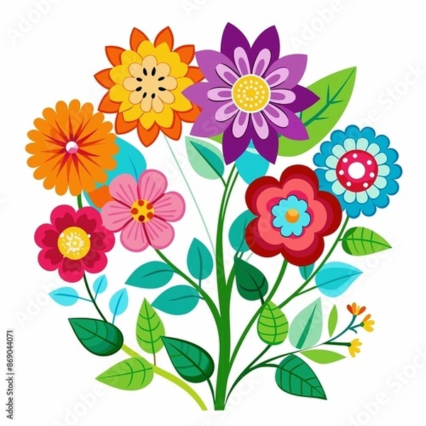 Fototapeta set of flowers