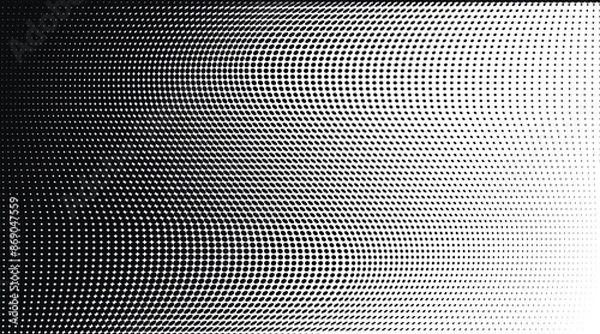Fototapeta Abstract monochrome halftone background. Wide vector illustration	
