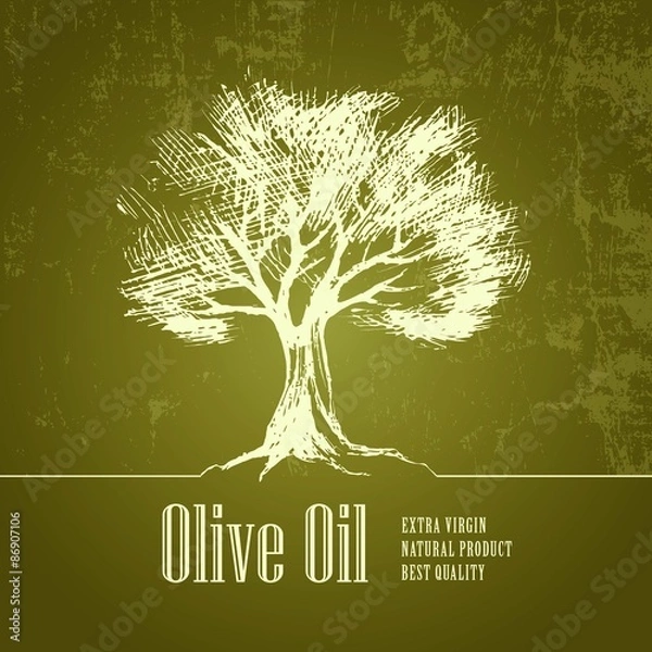 Obraz Olive tree. Vector oil . For labels, pack.