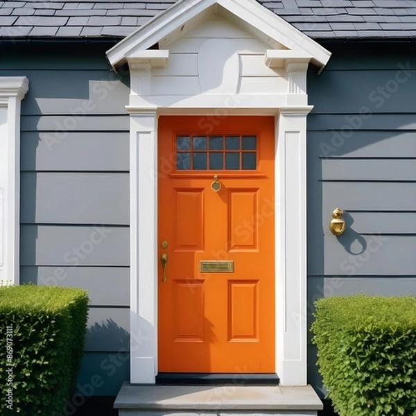 Obraz Orange front door close up