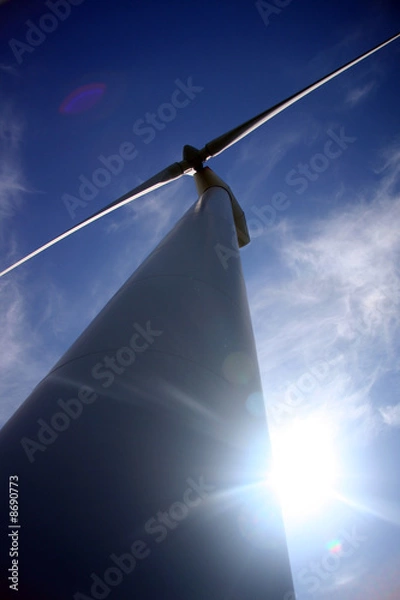 Fototapeta Windrad und Sonne