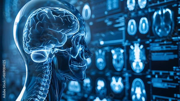 Fototapeta Medical Imaging Document Integration, the integration of medical imaging documents into electronic health records with an image showing seamless integration of X-rays, MRIs