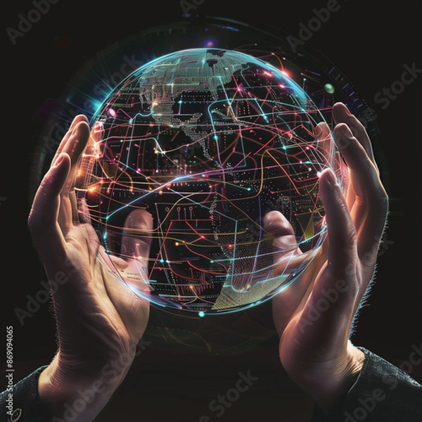 Fototapeta Technology with Ai