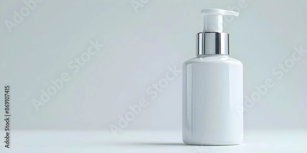 Fototapeta Advertising for skincare product in white bottle for antiaging and moisturizing. Concept Skincare, Antiaging, Moisturizing, White Bottle, Beauty Shot