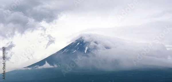 Obraz Fuji in stormy clouds