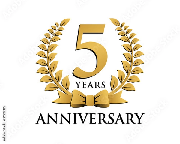 Obraz anniversary logo ribbon wreath 5