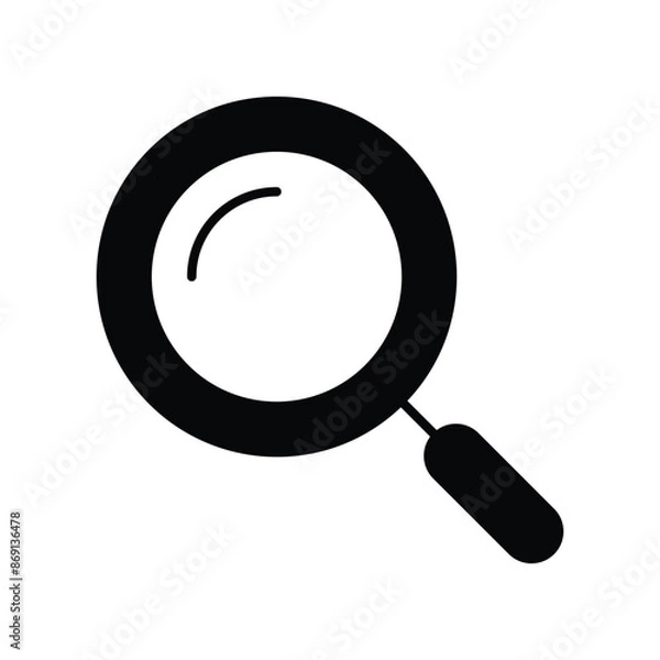 Fototapeta magnifying class icon with white background vector stock illustration