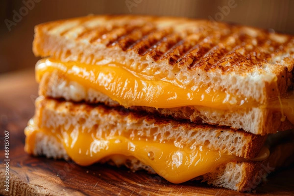 Obraz Melted Cheese Grilled Sandwich