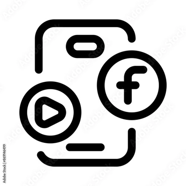 Fototapeta socmed icon with line style, perfect for user interface projects

