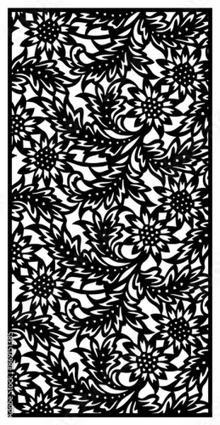 Fototapeta vector laser cutting partition, fence and facade motifs