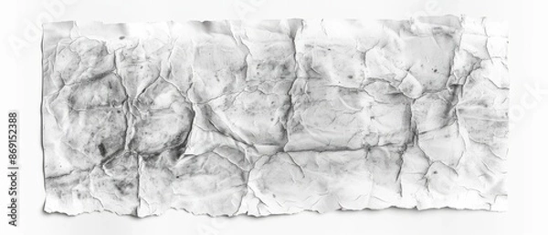 Fototapeta panoramic close-up, high detail scan of worn-out cardboard, on white background, Generative AI