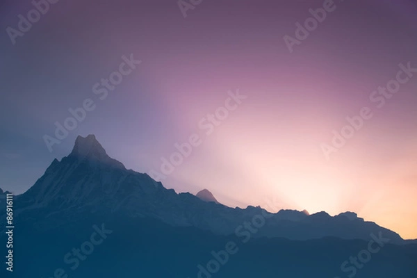 Obraz Sunrise in the mountains. 