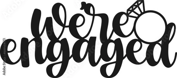 Obraz We're Engaged Engagement Cake Topper