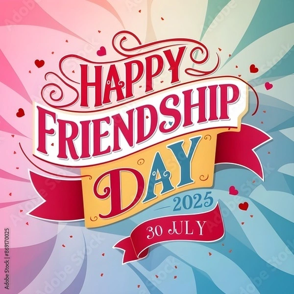 Obraz Happy international friendship day text with happy diverse friends making a toast at bar. Celebration of friendship day