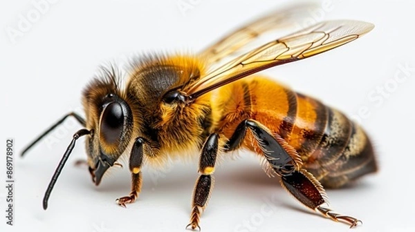 Fototapeta bee on white background