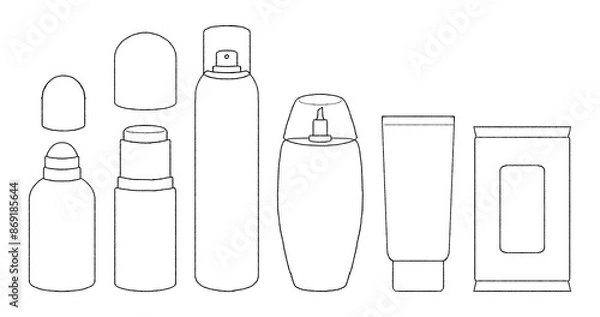 Obraz 制汗剤の線画イラスト
