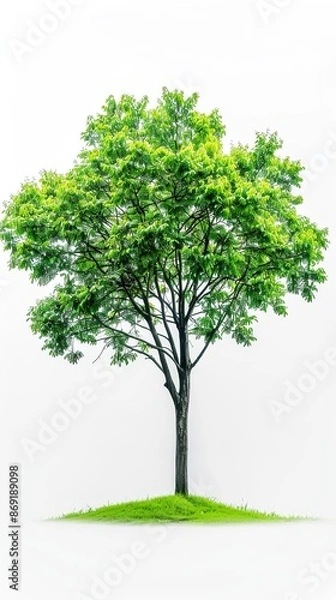 Fototapeta beautiful green tree on white background