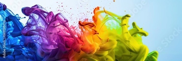 Obraz Colorful ink swirling in water creating abstract art