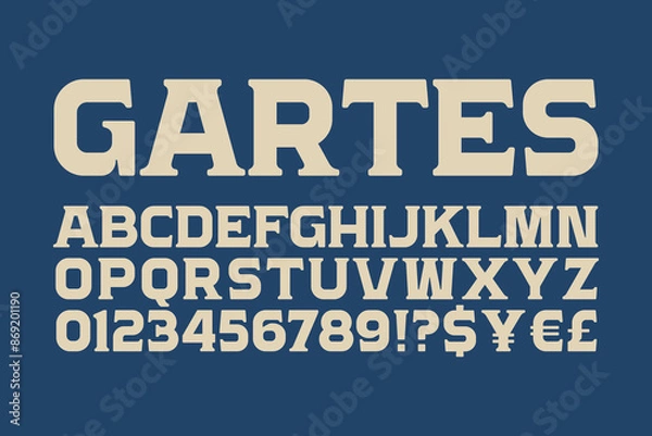 Obraz Classic Serif Typeface All Caps Uppercase Gartes Holisfonts