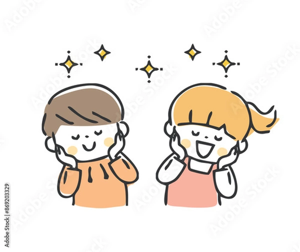 Obraz 喜んでいる子供のイラスト