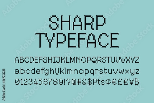 Obraz Sharp font alphabet unique typeface holisfonts
