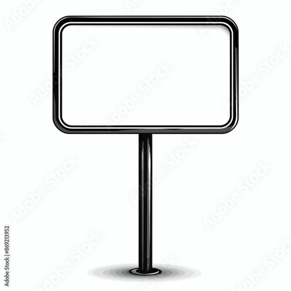 Fototapeta Black and white vector sign empty isolated on white background Generative Ai