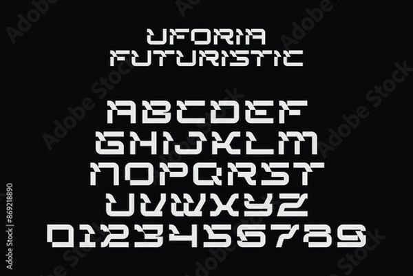 Obraz Futuristic Font Typeface All Caps Uforia Holisfonts