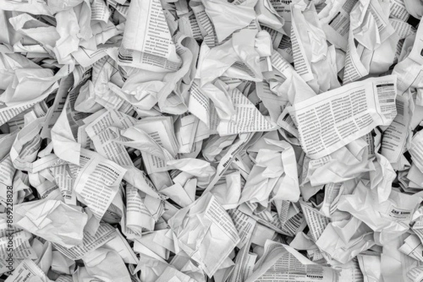 Obraz Pile of Crumpled Newspaper Pages