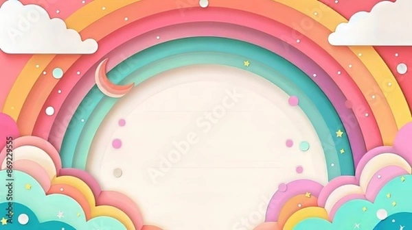 Fototapeta Rainbow Frames with Square Copy Space Illustration